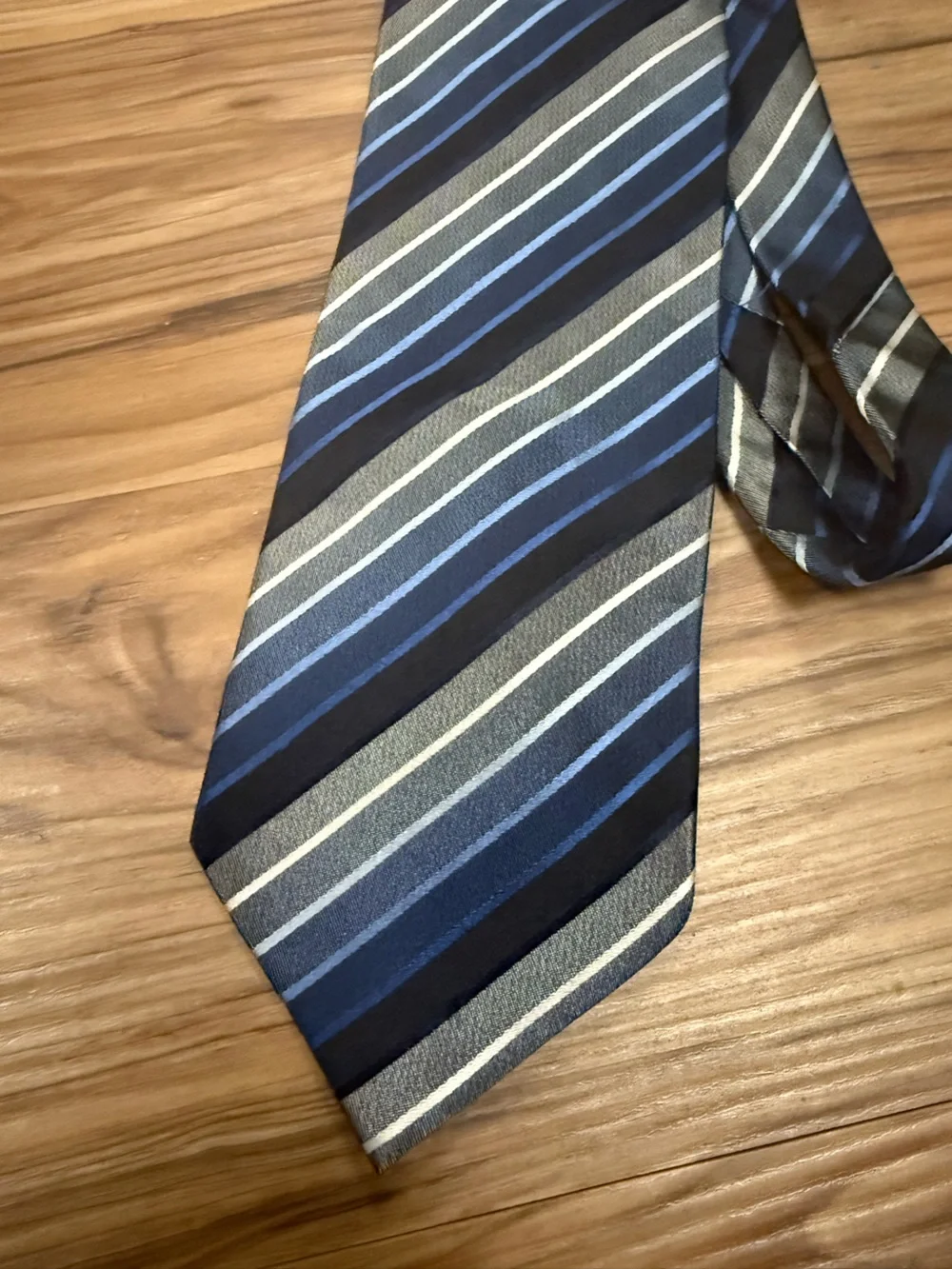 Striped Blue and Gray Men's Tie